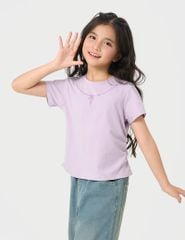 Áo thun ngắn tay cổ tròn bé gái