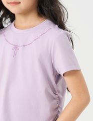 Áo thun ngắn tay cổ tròn bé gái