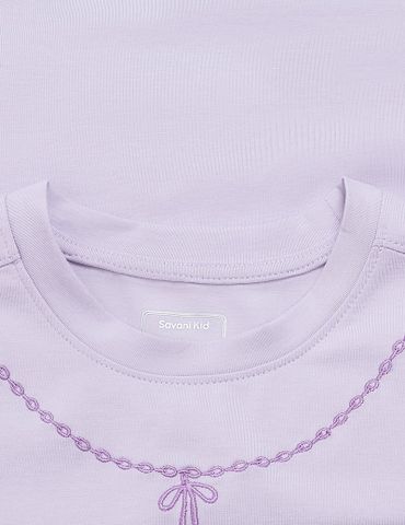 Áo thun ngắn tay cổ tròn bé gái