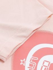 Áo thun ngắn tay bé gái cổ tròn hình in trước ngực