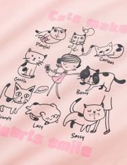 Áo thun ngắn tay cổ tròn bé gái