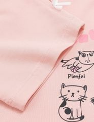 Áo thun ngắn tay cổ tròn bé gái