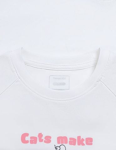 Áo thun ngắn tay cổ tròn bé gái