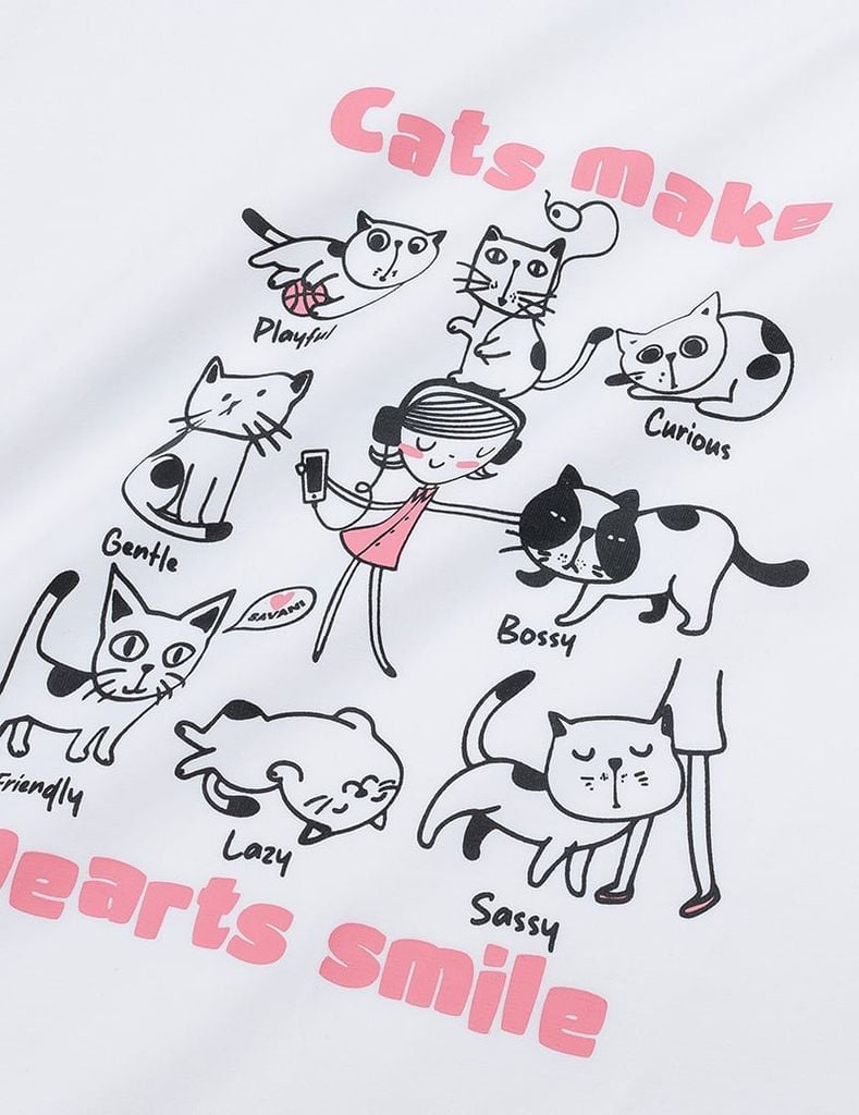 Áo thun ngắn tay cổ tròn bé gái