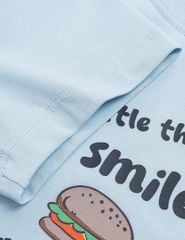 Áo thun ngắn tay cổ tròn bé gái hình in trước ngực