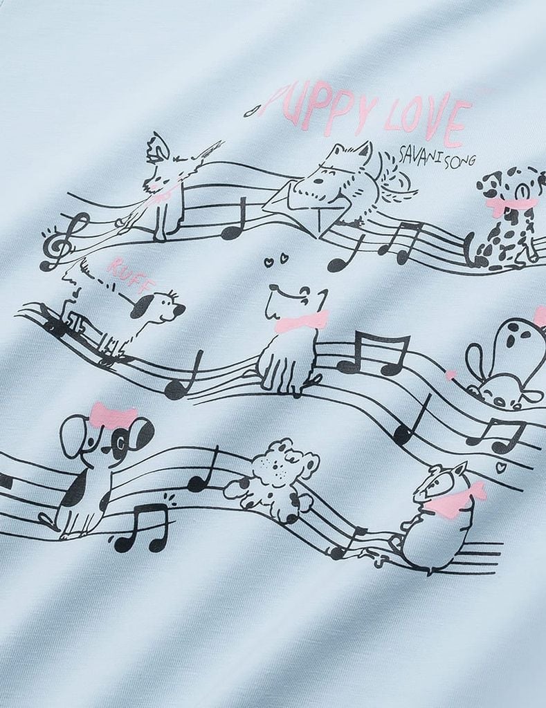 Áo thun ngắn tay cổ tròn bé gái