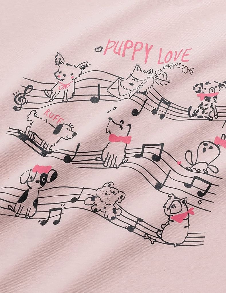 Áo thun ngắn tay cổ tròn bé gái