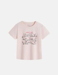 Áo thun ngắn tay cổ tròn bé gái