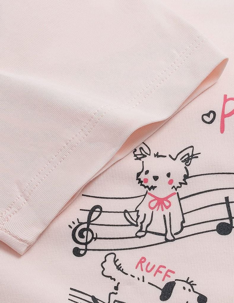 Áo thun ngắn tay cổ tròn bé gái