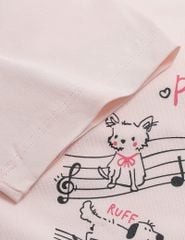 Áo thun ngắn tay cổ tròn bé gái