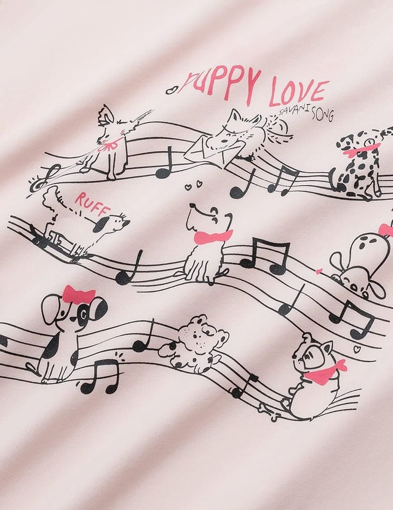 Áo thun ngắn tay cổ tròn bé gái