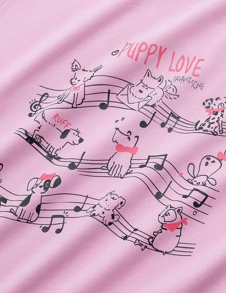 Áo thun ngắn tay cổ tròn bé gái