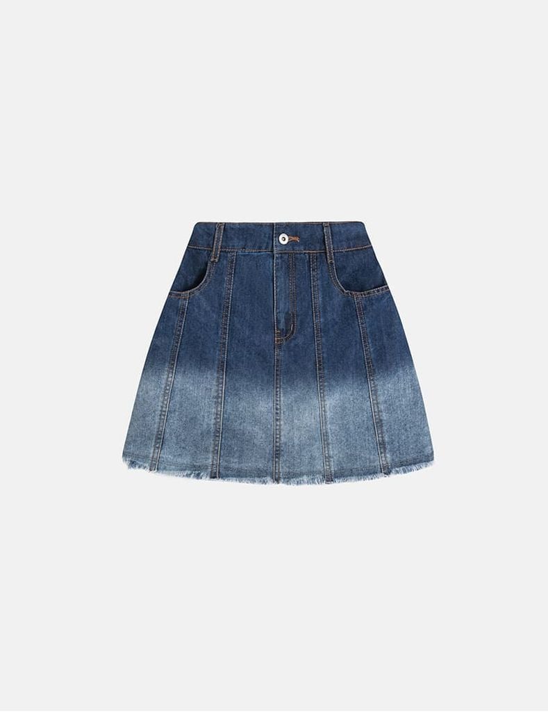 Chân váy jean bé gái mài nhẹ