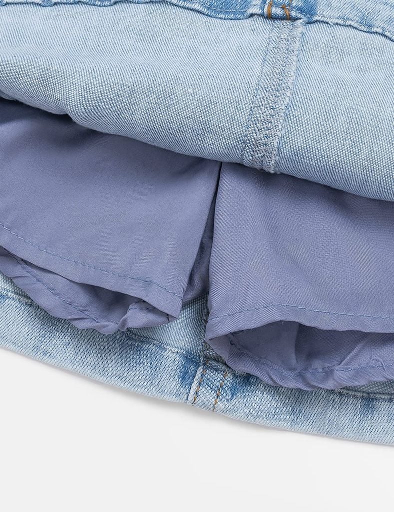 Chân váy jean bé gái cạp chun