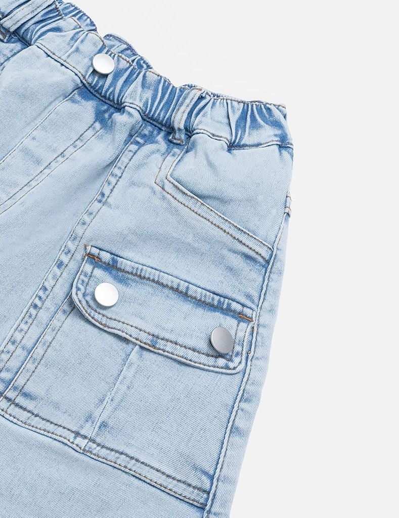 Chân váy jean bé gái cạp chun