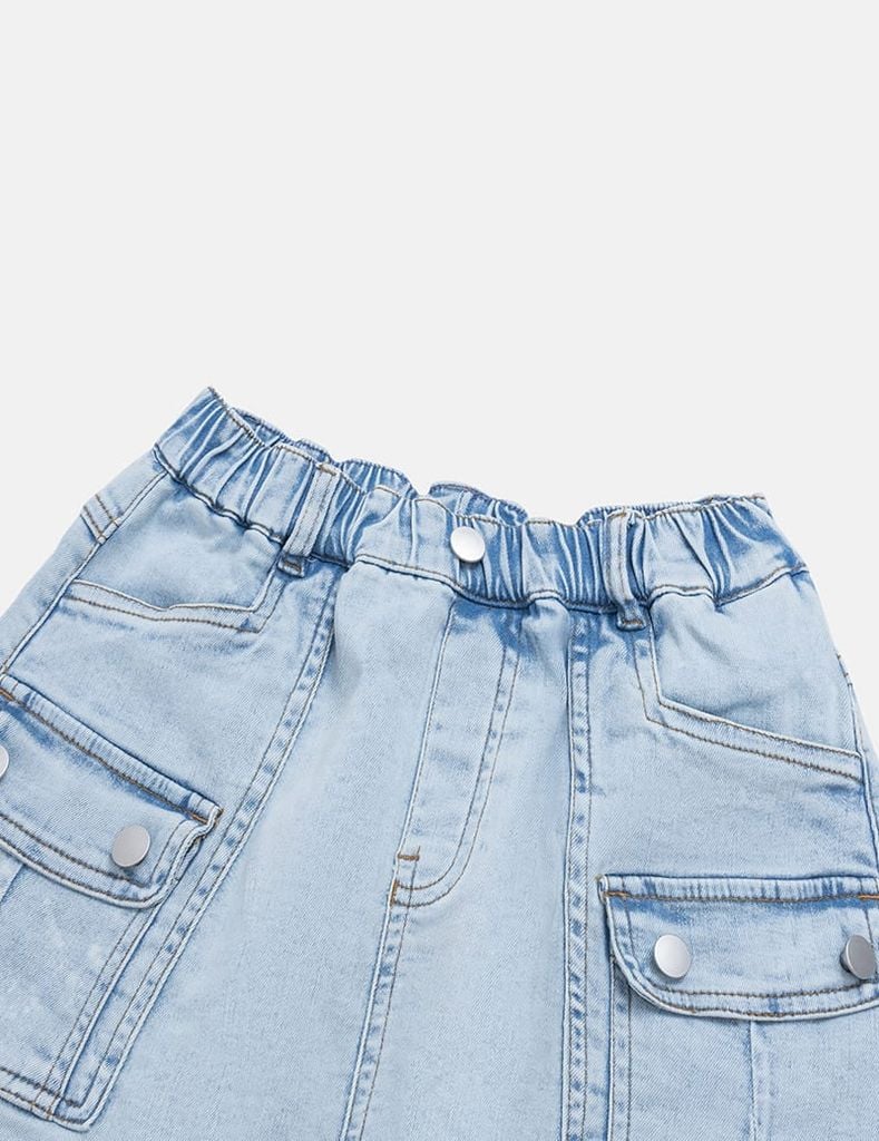 Chân váy jean bé gái cạp chun