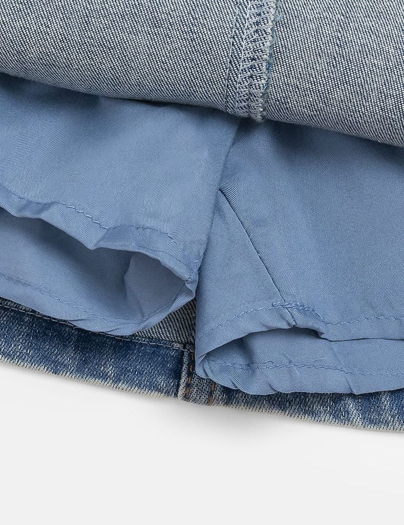 Chân váy jean bé gái cạp chun