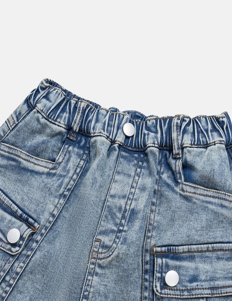 Chân váy jean bé gái cạp chun