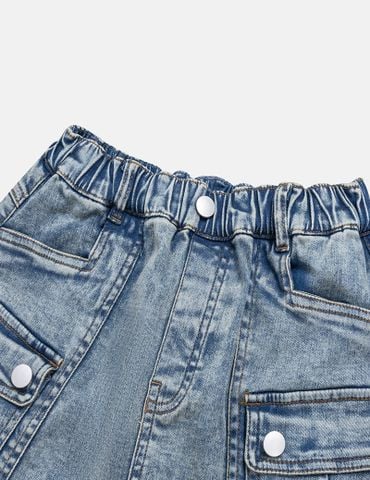 Chân váy jean bé gái cạp chun