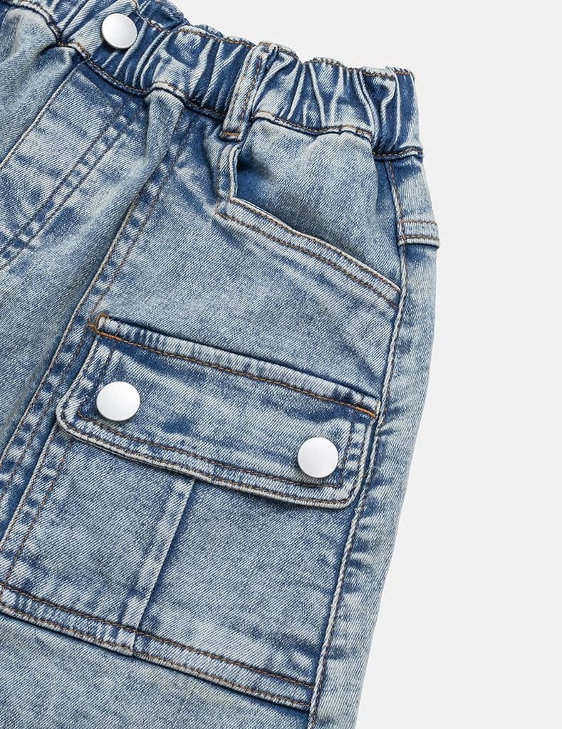 Chân váy jean bé gái cạp chun