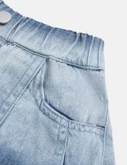 Chân váy jean bé gái xếp li cạp chun