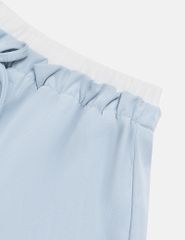 Chân váy khaki bé gái cạp chun rời vải phối