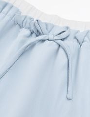 Chân váy khaki bé gái cạp chun rời vải phối