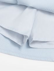 Chân váy khaki bé gái cạp chun rời vải phối