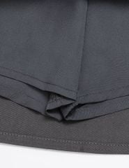 Chân váy khaki bé gái cạp chun rời vải phối