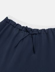 Chân váy khaki bé gái cạp chun rời vải phối