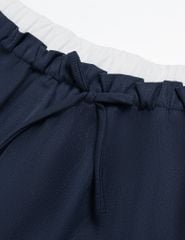 Chân váy khaki bé gái cạp chun rời vải phối