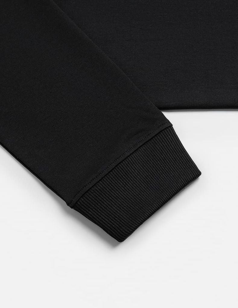 Áo nỉ cổ tròn nam phối vai khác màu