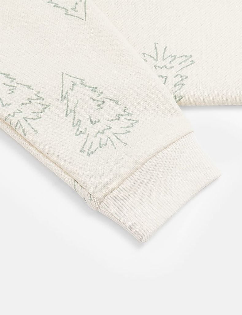 Áo nỉ cổ tròn trẻ em in họa tiết