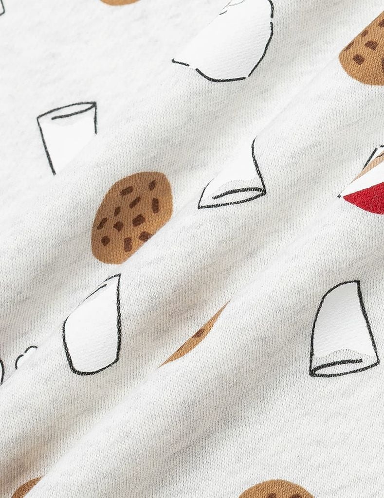 Áo nỉ cổ tròn trẻ em in họa tiết