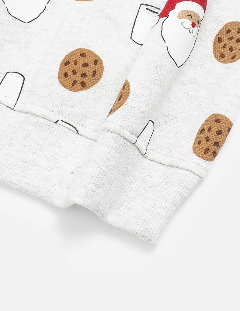 Áo nỉ cổ tròn trẻ em in họa tiết