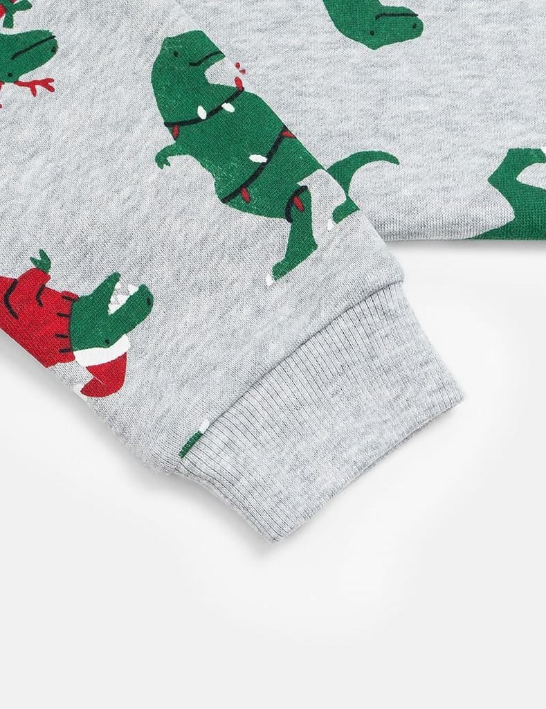 Áo nỉ cổ tròn trẻ em in họa tiết