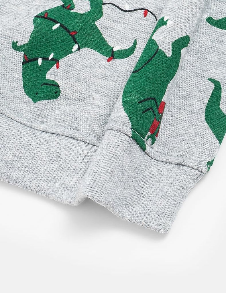 Áo nỉ cổ tròn trẻ em in họa tiết