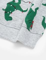 Áo nỉ cổ tròn trẻ em in họa tiết