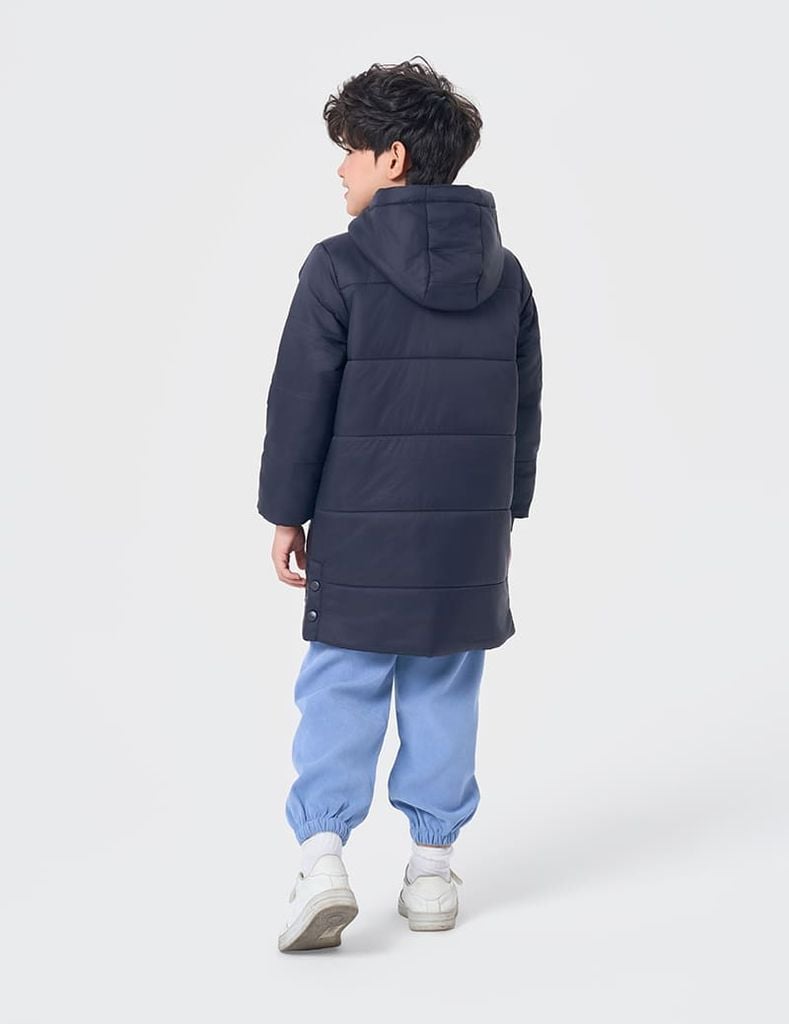 Áo phao chần bông trẻ em dáng dài