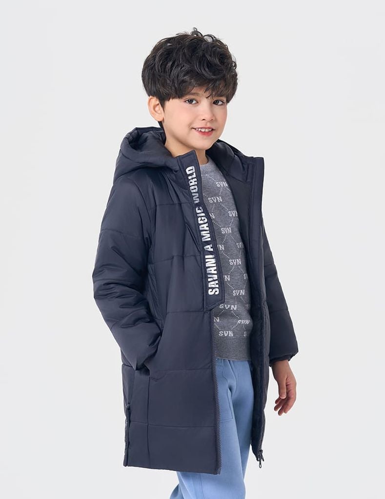 Áo phao chần bông trẻ em dáng dài