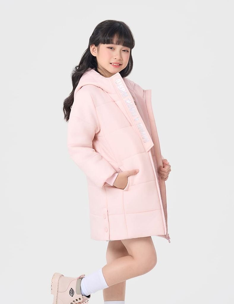 Áo phao chần bông trẻ em dáng dài