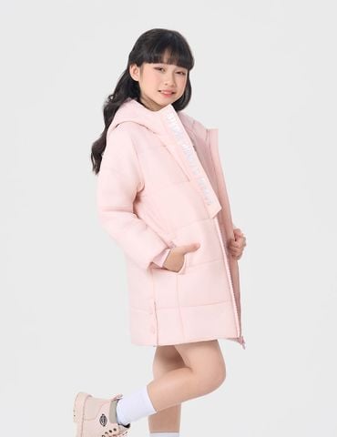 Áo phao chần bông trẻ em dáng dài