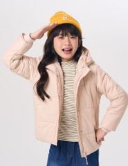 Áo chần bông trẻ em dáng ngắn logo trước ngực