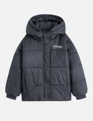 Áo chần bông trẻ em dáng ngắn logo trước ngực