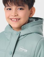 Áo chần bông trẻ em dáng ngắn logo trước ngực