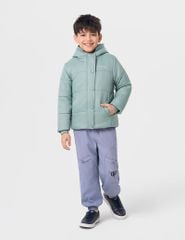 Áo chần bông trẻ em dáng ngắn logo trước ngực