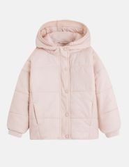 Áo chần bông trẻ em dáng ngắn logo trước ngực