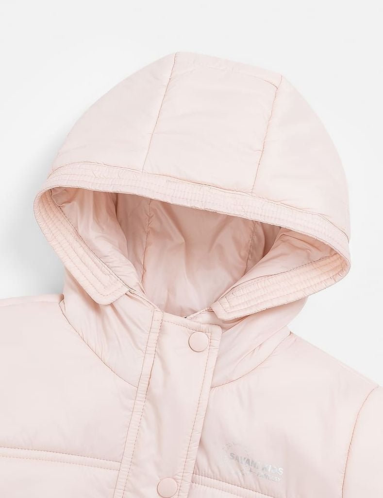 Áo chần bông trẻ em dáng ngắn logo trước ngực