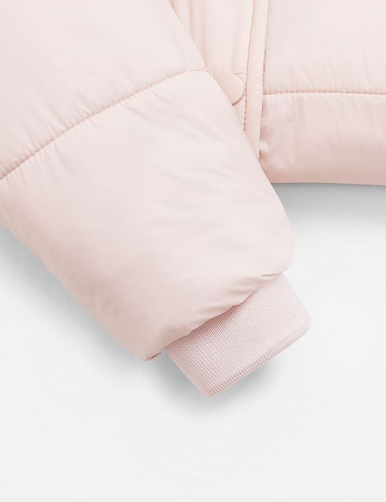 Áo chần bông trẻ em dáng ngắn logo trước ngực