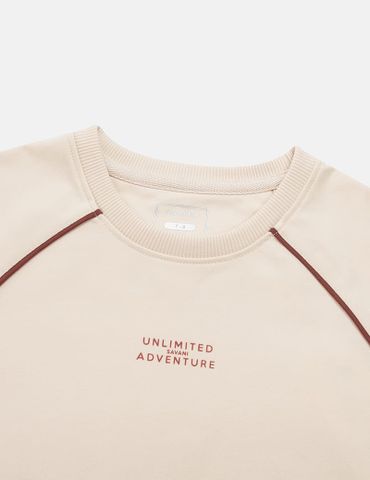 Bộ nỉ cổ tròn trẻ em hình in trước ngực